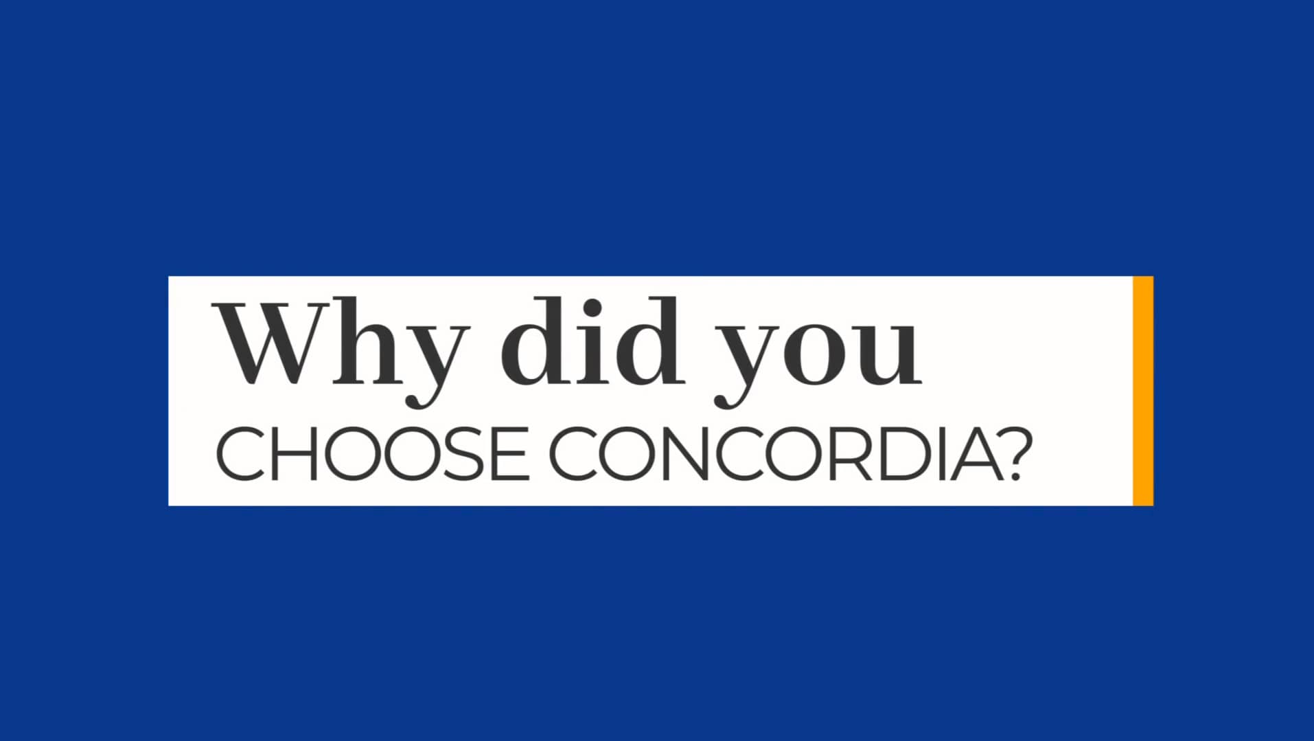 Why Choose Concordia video cover 2021